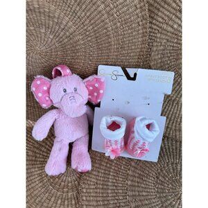 Jessica Simpson booties, Pink Elephant Infant toy & shoes